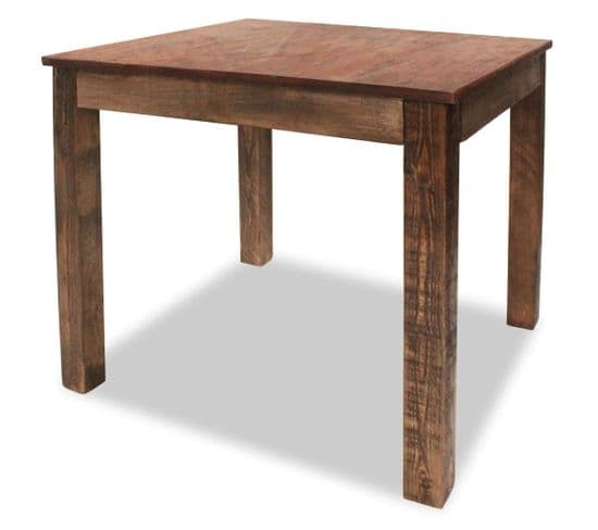 Table De Salle À Manger Bois De Récupération Massif 82x80x76 Cm