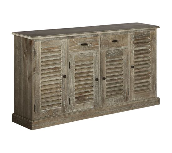 Buffet Bois De Melia Azedarach Massif 145 X 32,5 X 77 Cm