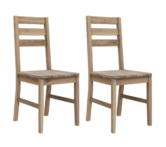 Chaises à Manger Lot De 2 Bois D'acacia Solide