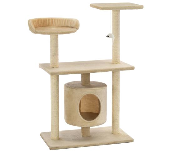 Arbre à Chat Avec Griffoirs En Sisal 95 Cm Beige