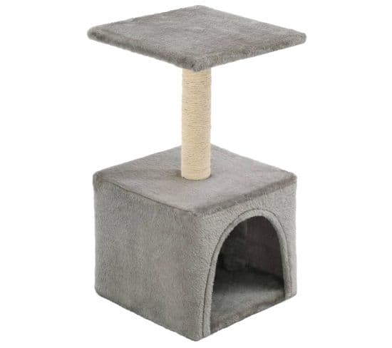 Arbre À Chat Avec Griffoirs En Sisal 55 Cm Gris