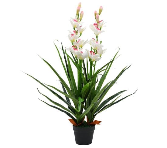 Plante Artificielle Orchidée Cymbidium Avec Pot 100 Cm Vert