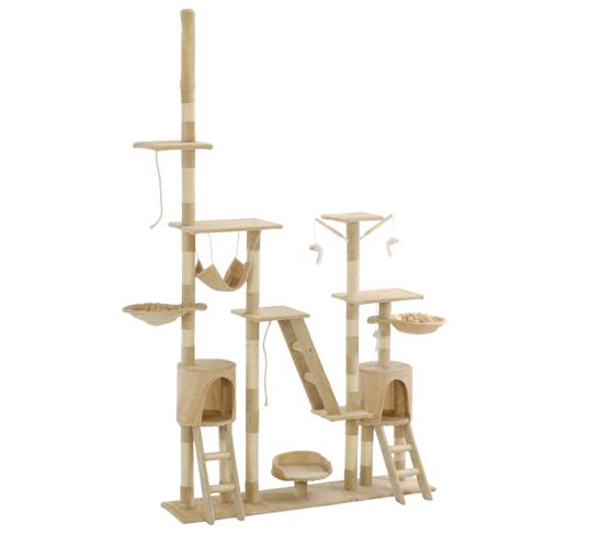 Arbre À Chat Avec Griffoirs En Sisal 230-250 Cm Beige