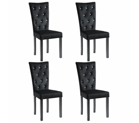 Chaises à Manger Lot De 4 Noir Velours