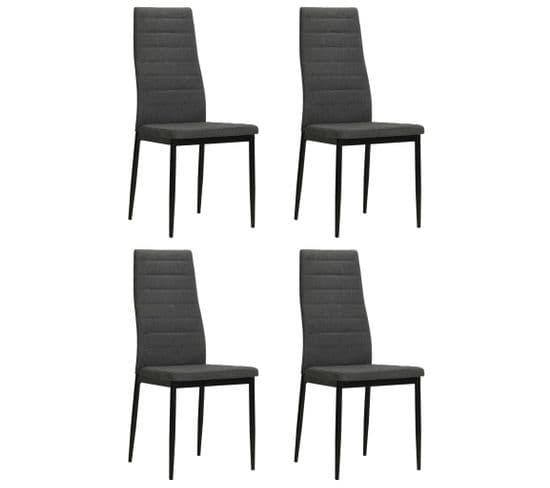 Chaises À Manger Lot De 4 Gris Foncé Tissu