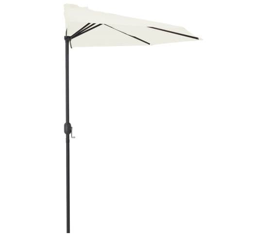 Parasol De Balcon Avec Mât En Aluminium Sable 300x155 Cm Demi