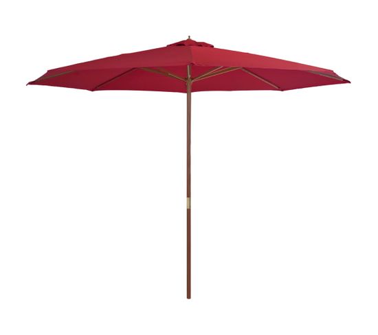 Parasol Avec Mât En Bois 350 Cm Bordeaux