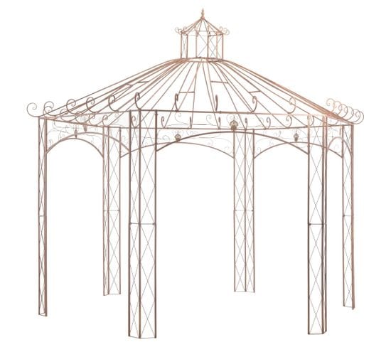 Pavillon De Jardin Marron Antique 4 M Fer