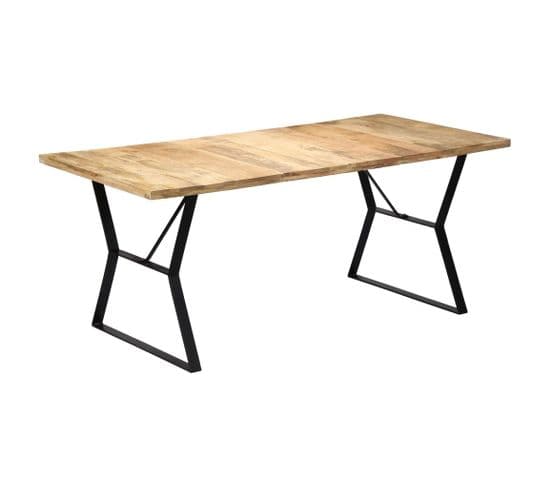 Table De Salle À Manger 180x90x76 Cm Bois De Manguier Massif