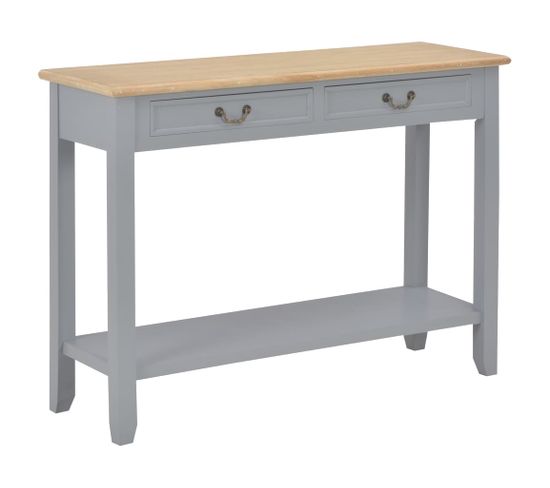 Table Console Gris 110x35x80 Cm Bois