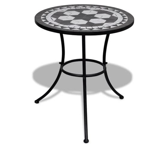 Table De Bistro Noir Et Blanc 60 Cm Mosaïque