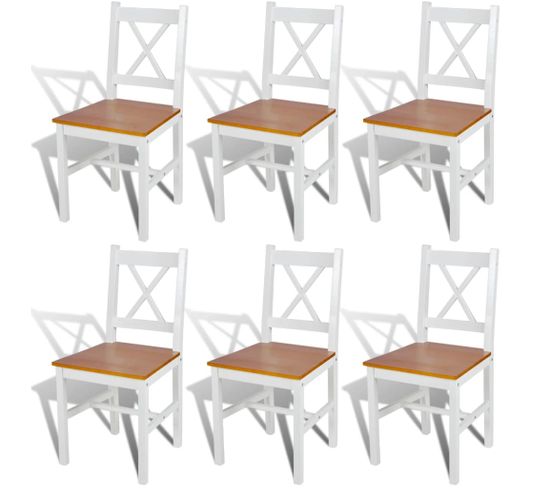 Chaises À Manger Lot De 6 Blanc Pinède