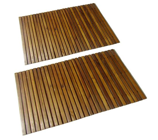 Tapis De Bain 2 PCs Acacia 80x50 Cm