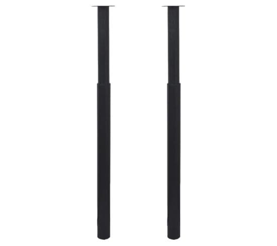 Pied De Table Télescopique 2 Pcs Noir 710 Mm - 1100 Mm