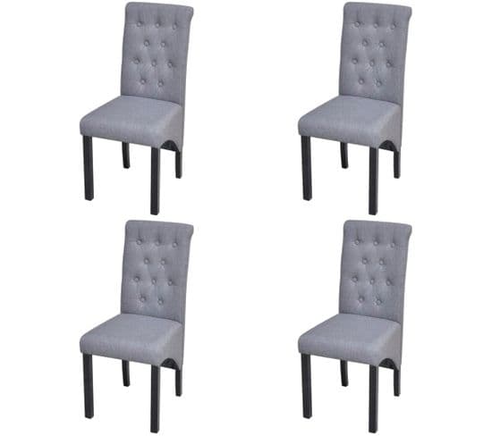 Chaises À Manger Lot De 4 Gris Clair Tissu