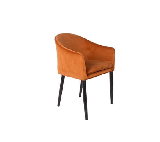 Chaise En Velours Orange