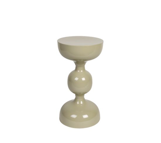 Lars - Table D'appoint Ronde En Métal Ø31cm - Couleur - Beige