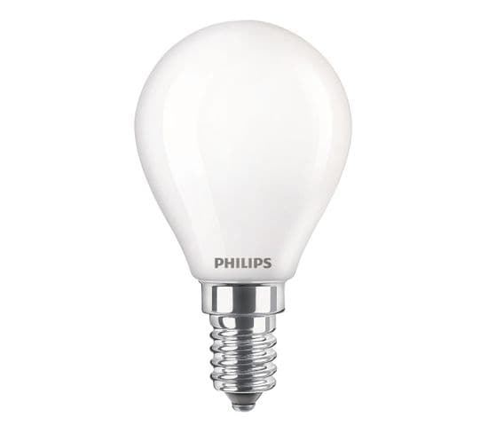Ampoule LED E14 sphérique PHILIPS EQ60W blanc chaud