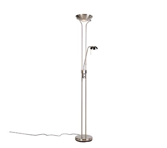 Lampadaire En Acier Avec Lampe De Lecture Avec LED Et Dimmer - Diva 2