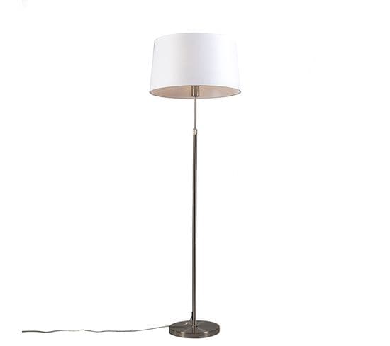 Lampadaire Acier Avec Abat-jour Blanc Réglable 45 Cm - Parte