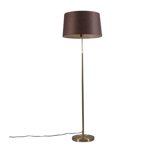 Lampadaire Or / Laiton Avec Abat-jour Marron Réglable 45 Cm - Parte