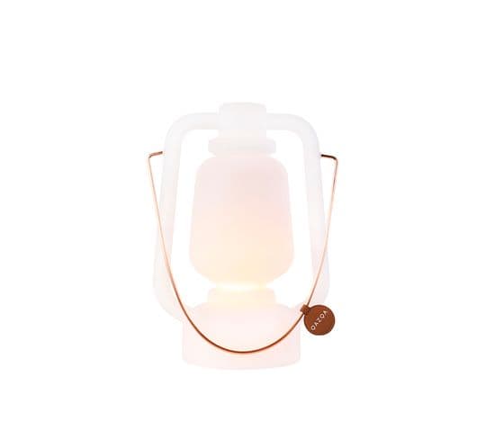 Lampe De Table Rechargeable 30 Cm Ip44 Blanche - Storm Small