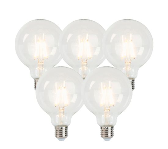 Lot De 5 Lampes à Incandescence LED Dimmables E27 G95 5w 470 Lm 2700k