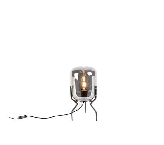 Lampe De Table Design Noire Avec Verre Fumé - Bliss