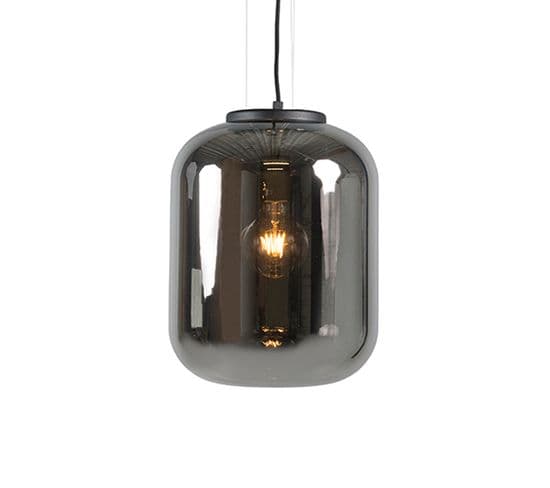 Lot De 2 Lampes Suspendues Design Noir Avec Verre Fumé - Bliss