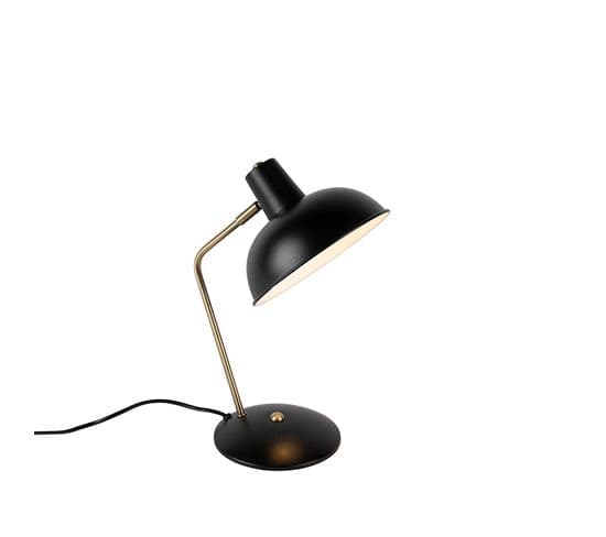 Lampe De Table Rétro Noir Avec Bronze - Milou