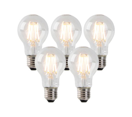 Lot De 5 Ampoules LED E27 Dimmables Verre Clair 4w 320 Lm 2200k