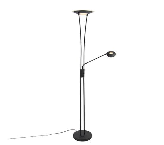 Lampadaire Moderne Noir Avec LED Avec Bras De Lecture - Ibiza