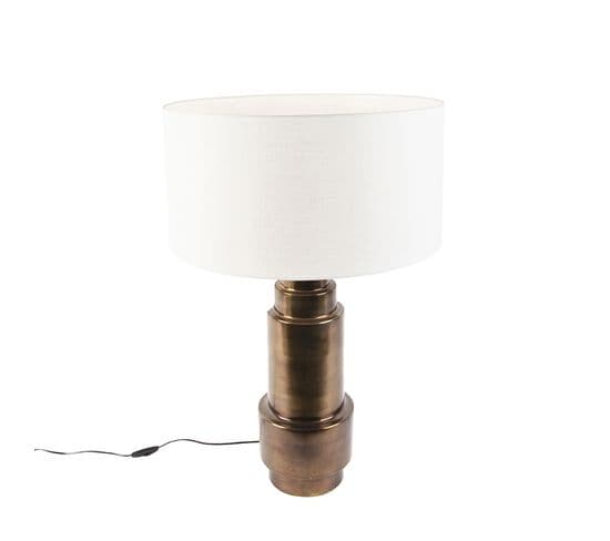 Lampe De Table Art Deco Avec Abat-jour Blanc 50 Cm - Bruut