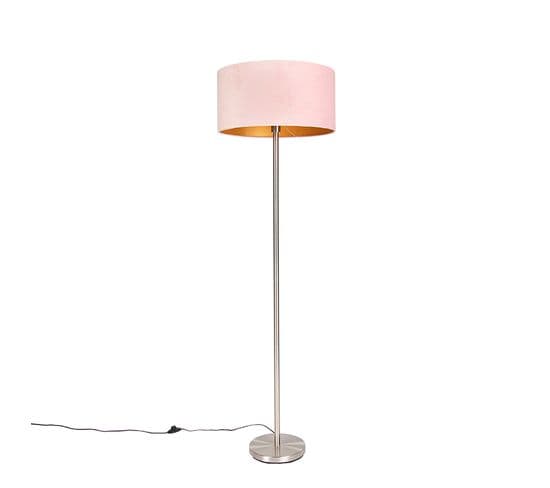 Lampadaire Acier Avec Abat-jour Rose 50 Cm - Simplo