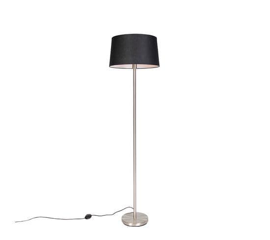 Lampadaire Moderne En Acier Avec Abat-jour Noir 45 Cm - Simplo