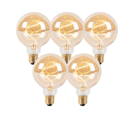 Set De 5 Ampoules à Incandescence LED Dimmables E27 G95 Goldline