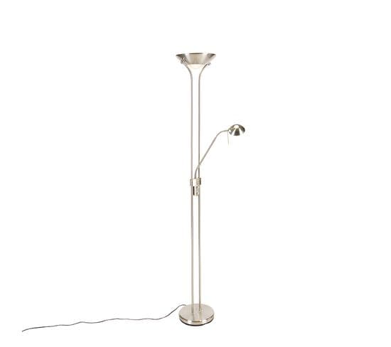 Lampadaire En Acier Avec Lampe De Lecture Avec LED Et Variateur - Diva