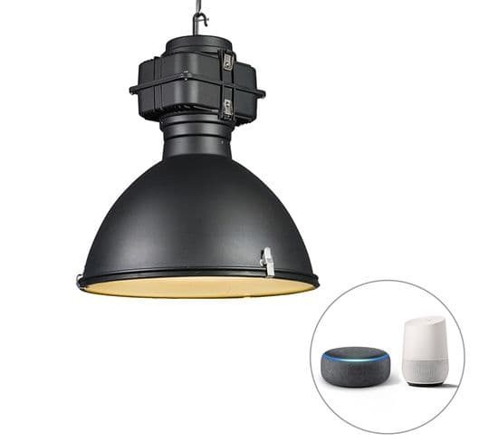 Lampe à Suspension Industrielle Intelligente Noire 53 Cm Avec A60 Wifi - Sicko