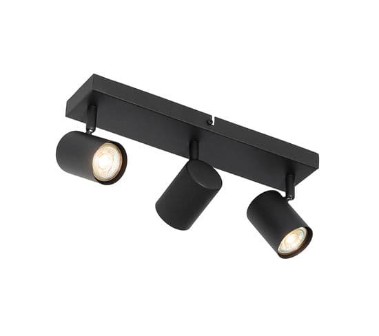 Plafonnier Moderne Noir 3 Lumières Orientable Rectangulaire - Jeana