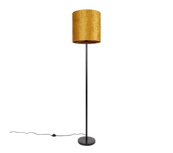 Lampadaire Classique Abat-jour Noir Or 40 Cm - Simplo