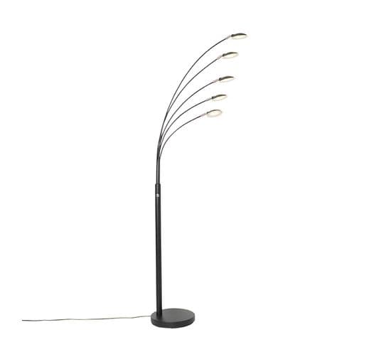 Lampadaire Design Noir Avec 5 Lumières LED - Sixties Trento