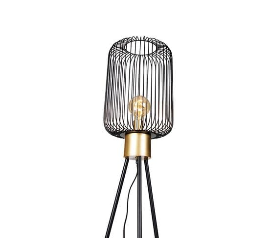 Lampadaire Design Noir Doré - Mayelle