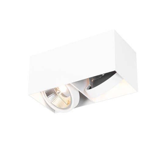 Spot Design Blanc Rectangulaire Ar111 2 Lumières - Box