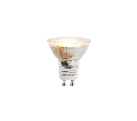 Lampe LED Gu10 Dimmable En 3 Étapes Kelvin 3w 180 Lm 2000k-2700k