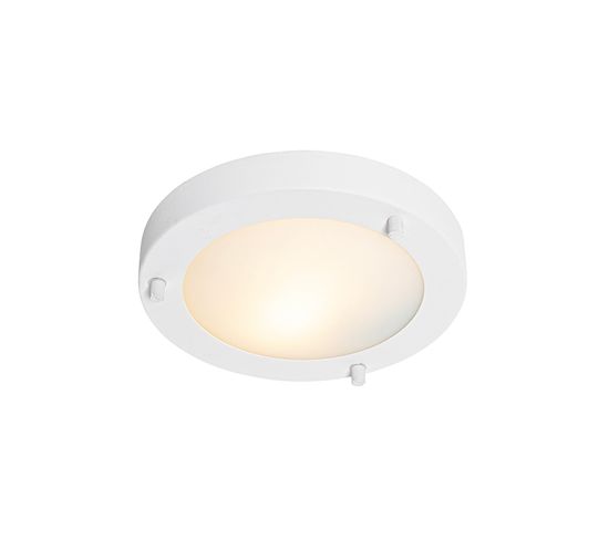 Plafonnier Moderne Blanc 18 Cm Ip44 - Yuma