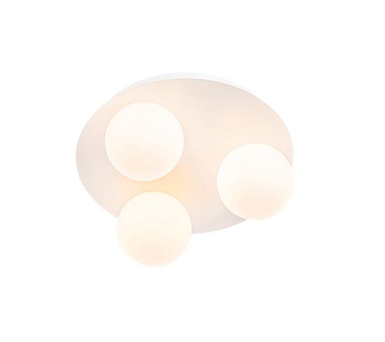 Plafonnier De Salle De Bain Moderne Blanc 3 Lumières - Cederic