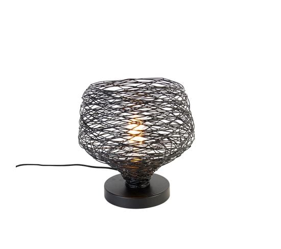 Lampe De Table Design Noire 26 Cm - Sarella