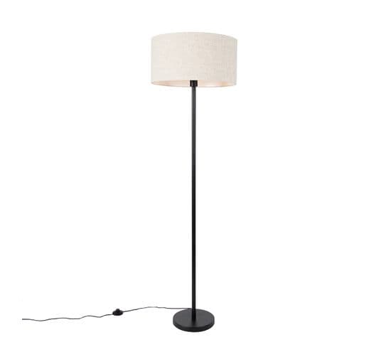 Lampadaire Noir Avec Abat-jour Gris Clair 50 Cm - Simplo