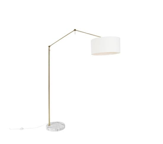 Lampadaire Moderne Doré Avec Abat-jour Blanc 50 Cm Orientable - Editeur