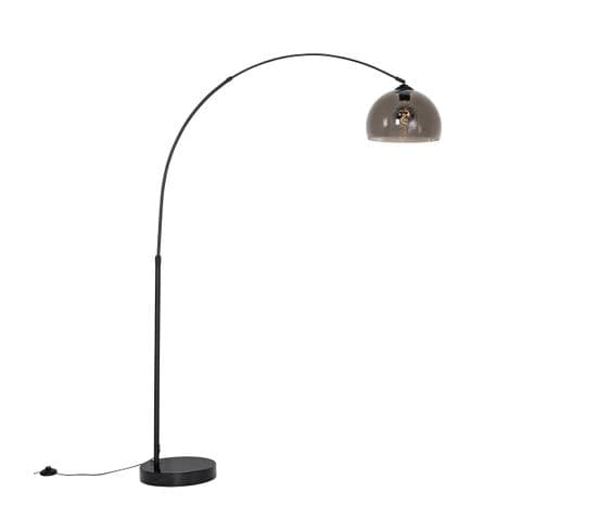 Lampe à Arc Moderne Noire Avec Verre Fumé - Arc